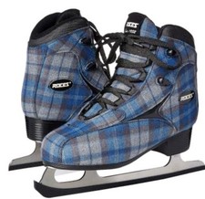 Roces Women's Logger Ice Skates Superior Italian Navy/Gray Plaid 450647 00001