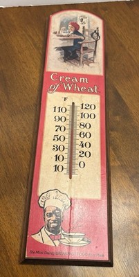 Cream Of Wheat Wooded Hanging Wall Thermometer 18'' 1984 Read Description