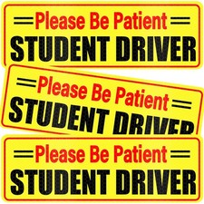 Reflective Student Driver Magnetic Signs 3Pcs Please Be Patient for Vehicles NEW