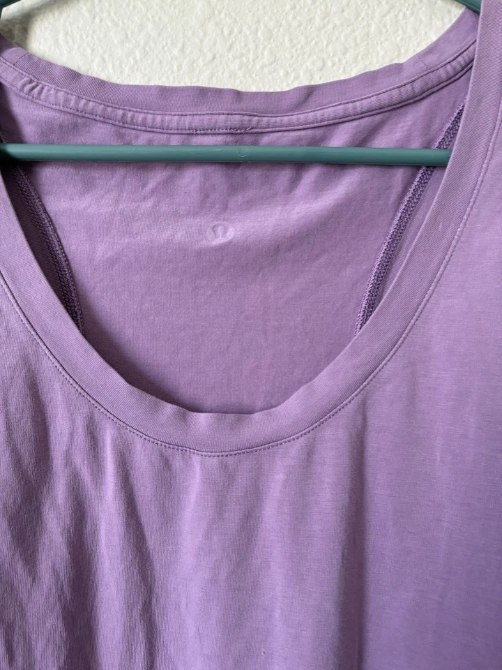 Camiseta sin mangas Lululemon para mujer púrpura espalda deportiva mezcla de algodón talla S gimnasio deportivo Foto 2 de 4