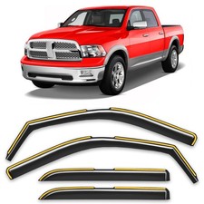 in-Channel Window Rain Guards Fit for Dodge RAM Crew Cab Mega Cab 2009-2018 R...