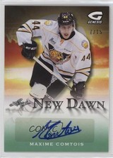 2016 Leaf Genesis New Dawn Green 7/15 Maxime Comtois #ND-MC1 Auto 1b8
