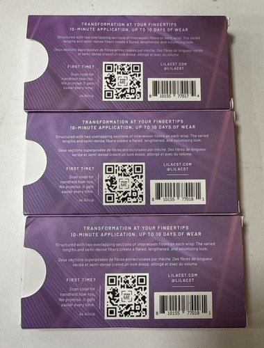 Grappoli ciglia St. Lilla NUOVI - piuma - lotto di 3 lunghezze multiple - Foto 3 di 4