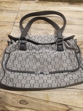 oroton nappy bag with black straps and internal lining