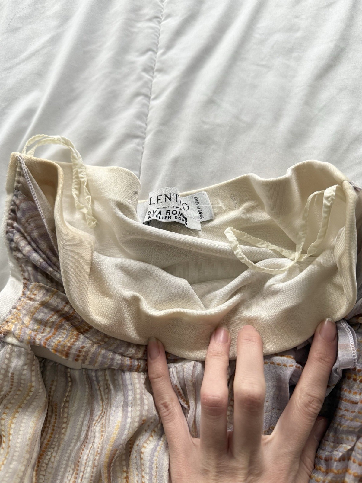 90s Valentino 100% Silk Draped Boho Midi Skirt thumbnail 4