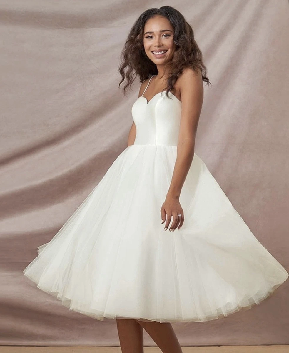 Tea-Length White Wedding Dresses for sale - eBay