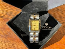 OROLOGIO CROTONE vintage + scatola triangolo giappone raro quadrato data bracciale metallo