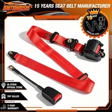 Red 3 Point Seat Belts 3.5m Adjustable For Ford Tansit Custom Courier