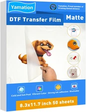 DTF Transfer Film: A4 (8.3" X 11.7") 50 Sheets Premium Double-Sided Matte Finish