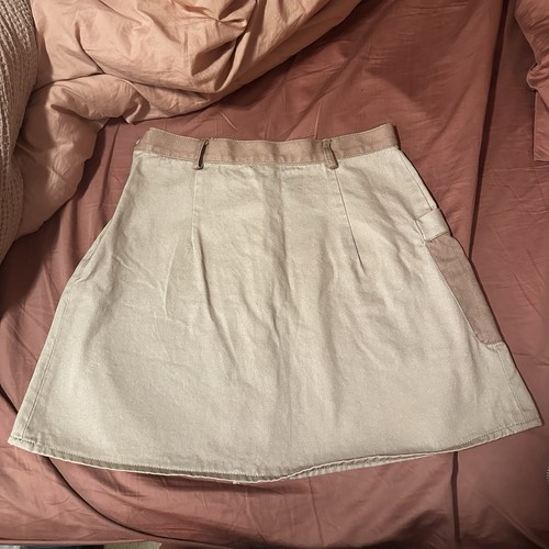 The KIT Cargo Skirt Light Sand High Waisted Faux Wrap Sz Large - Picture 4 of 7