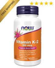 NOW Foods Vitamin K-2 MK-7 100 mcg   100 Veg Capsules  Bone  Heart Health