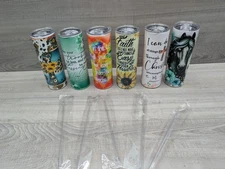 20oz Skinny Tumblers With Designs – Sublimation – Lot of 6 – Slightly Flawed.