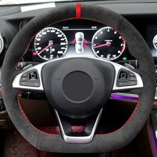 DIY Wildleder Lenkrad Leder Abdeckung für Mercedes E Klasse W213 2016 2017 2018