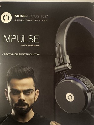 MuveAcoustics Impulse On-Ear Headphones Black 3.5mm Built-in Mic In-Line Control