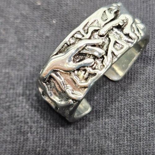 4 Mens Rings 2 Folded Dollar, Celtic Compass, Hand Silver Tone Well Made Lot - Picture 15 of 21