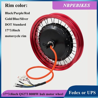 Mottor Rim Colorful motorcycle rim(DOT standard):17*3.0in QS273 3.5T 8000W hub ...