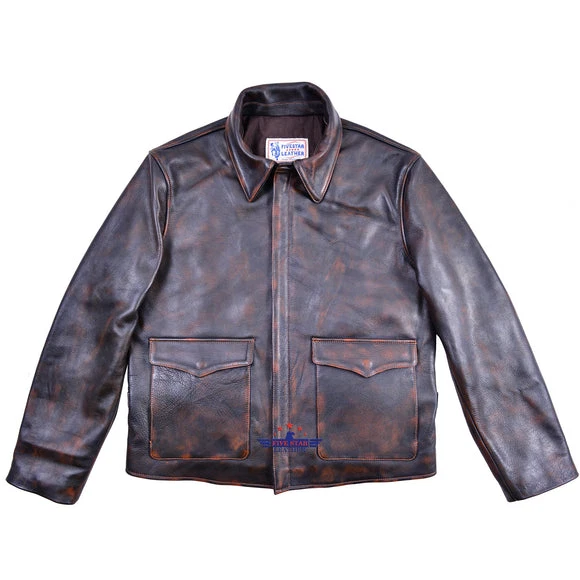FiveStar Leather Men’s Crusader Jacket Distressed Fashion Handmade Outerwear
