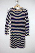 Tory Burch Womens Dress Sz XS Blue Beige Striped Lond Sleeve Knee Length Sheath