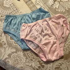 Lot of 2 Vintage Shiny Nylon Granny Panty High Waist Mushroom Double Gusset sz M