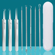 8pcs Acne Removal Tool Set Stainless Steel Blackhead Pimple Extractor Kit