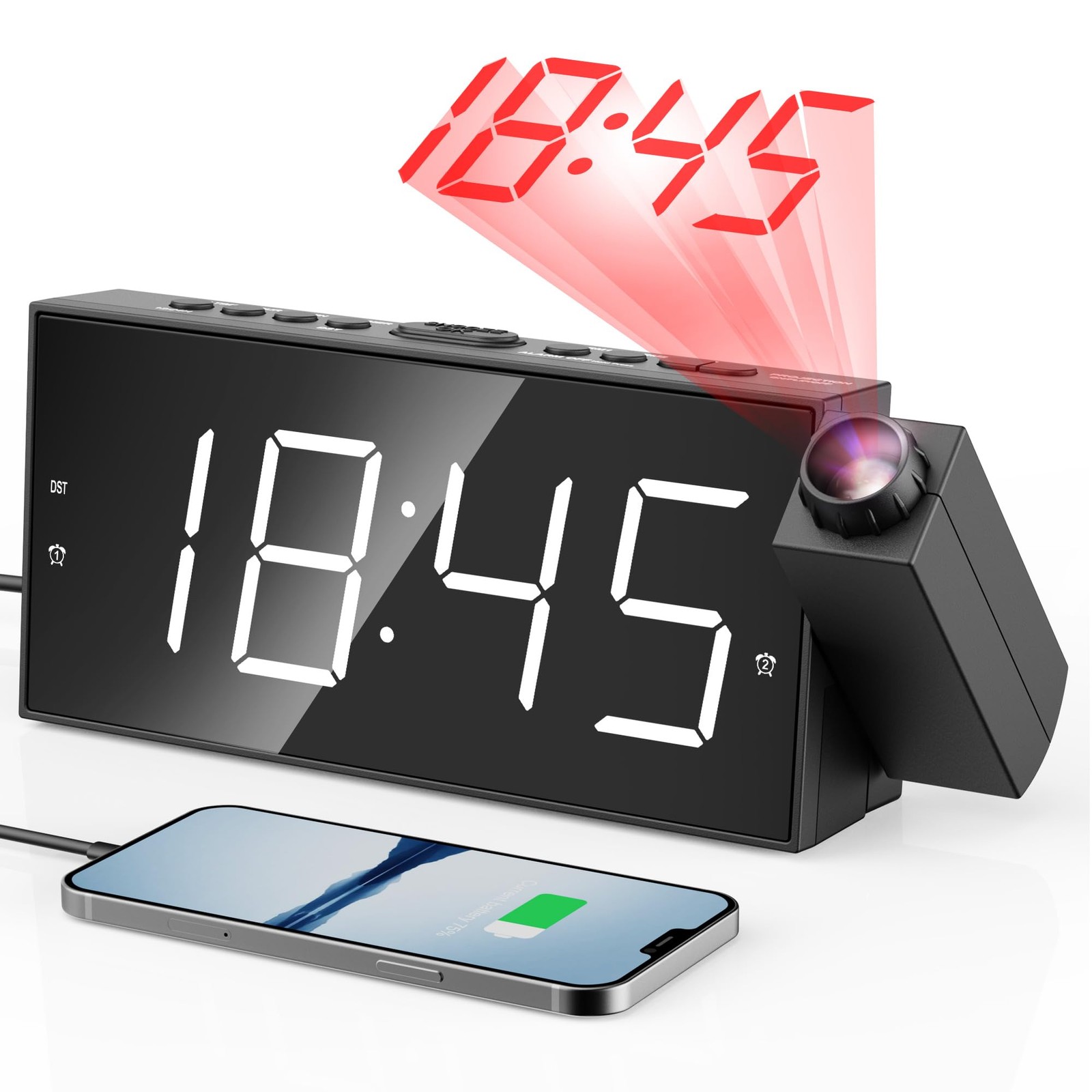S For Kids Bedroom,plug-in Clock With 18...