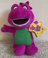 Fisher Price Barney  s World Plush Toy Barney Dinosaur 8  New W/Tag Rare Mattel