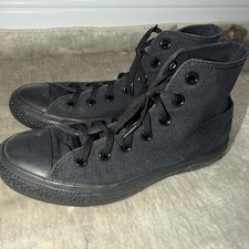 Converse Chuck Taylor All Star HI Top Shoes Black Monochrome Size 5 Men 7 Womens