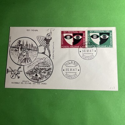 SPOLETO DECENNALE FESTIVAL ZWEI WELTEN REP ITA - UMSCHLAG ERSTER TAG FDC SAMMLUNG