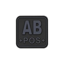 Bloodtype Square Rubber Patch AB Pos