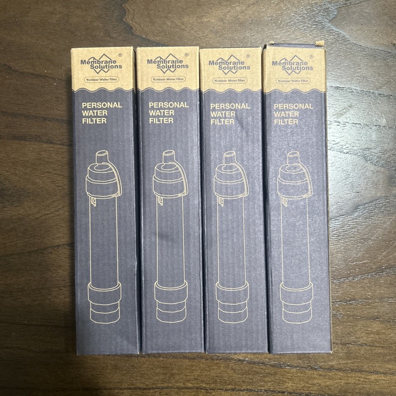 4x Water Filter Straw for Personal Emergency Survival,Portable Water Filter