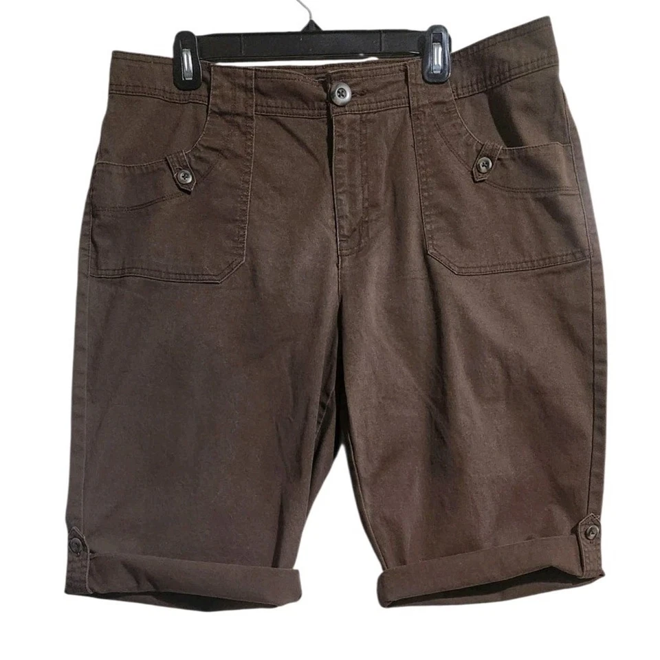 Pantalones Cortos Convertibles Charter Club Capri (Macy’s) 16 Bolsillos Aire Libre Senderismo Marrón Foto 3 de 4