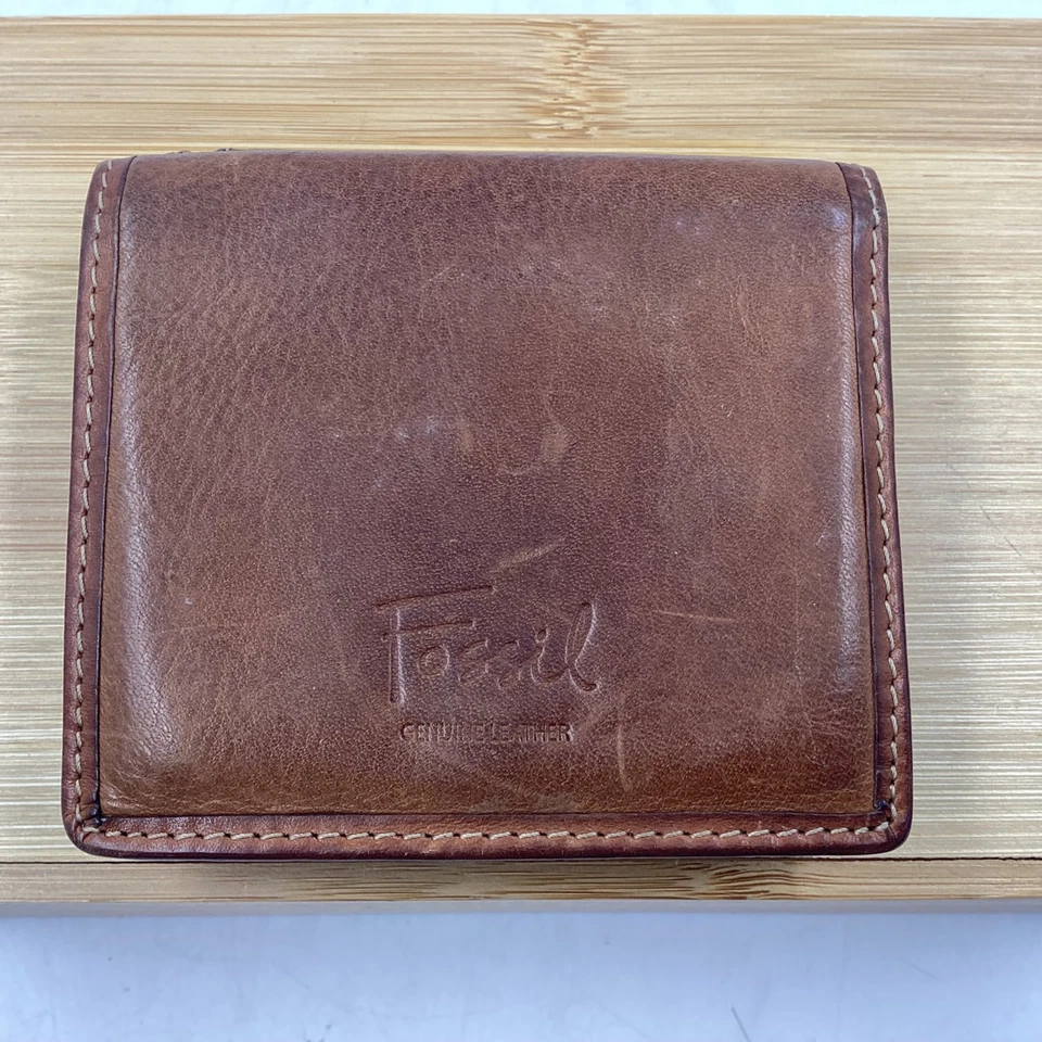 Fossil Genuine Leather Brown Wallet (F1) NS#8643 - image 2 of 4