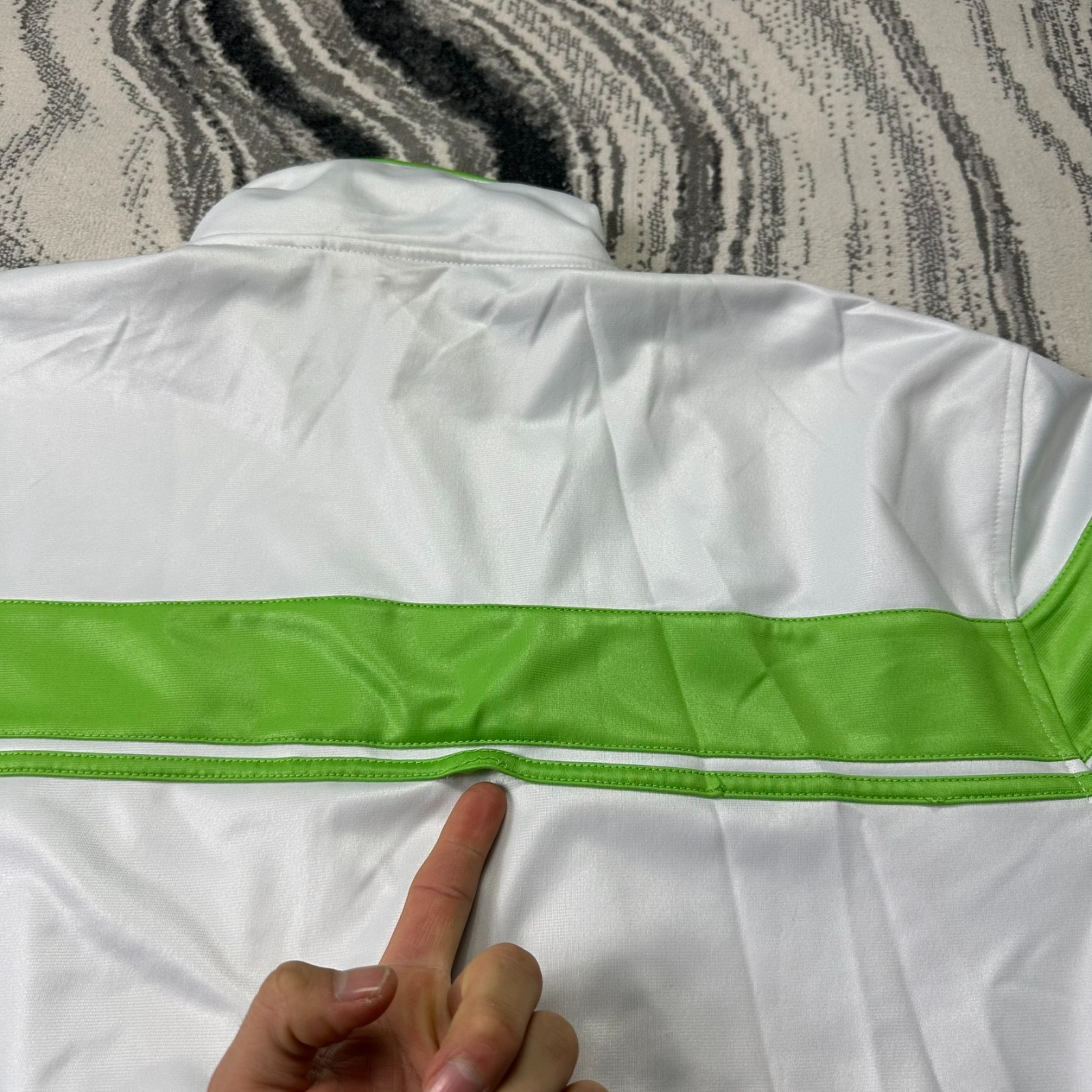 VTG Sergio Tacchini Ghibli Full Zip Sz XXL White Stripe Funnel Neck Track Jacket image 8