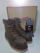 Red Wing 2442 Traction Tread Lite Brown Safety Toe Work Boot Size US Size 10 D