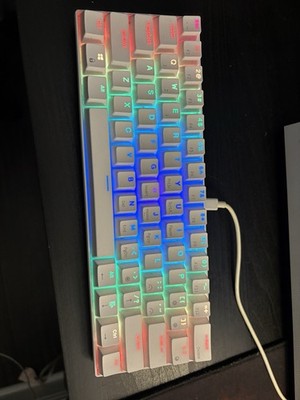 Royal Kludge RK61 Mechanical Keyboard White RGB Wired Illuminated