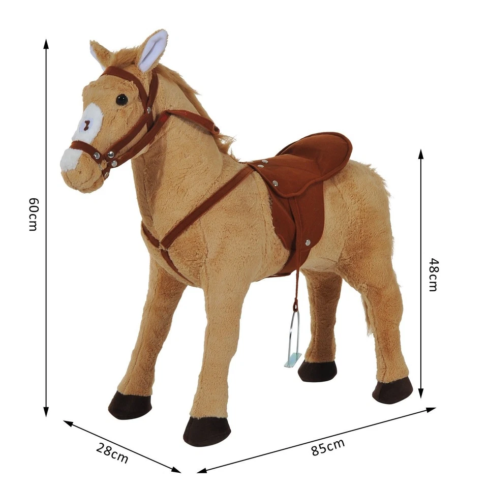 HOMCOM Reitpferd Plüschpferd Spielpferd Kinderpferd mit Sound Sitzhöhe 48cm - Bild 4 von 4