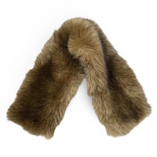 Elegant Brown Thick Faux Fur Dress Coat Collar Shawl Stole Scarf Mobwife
