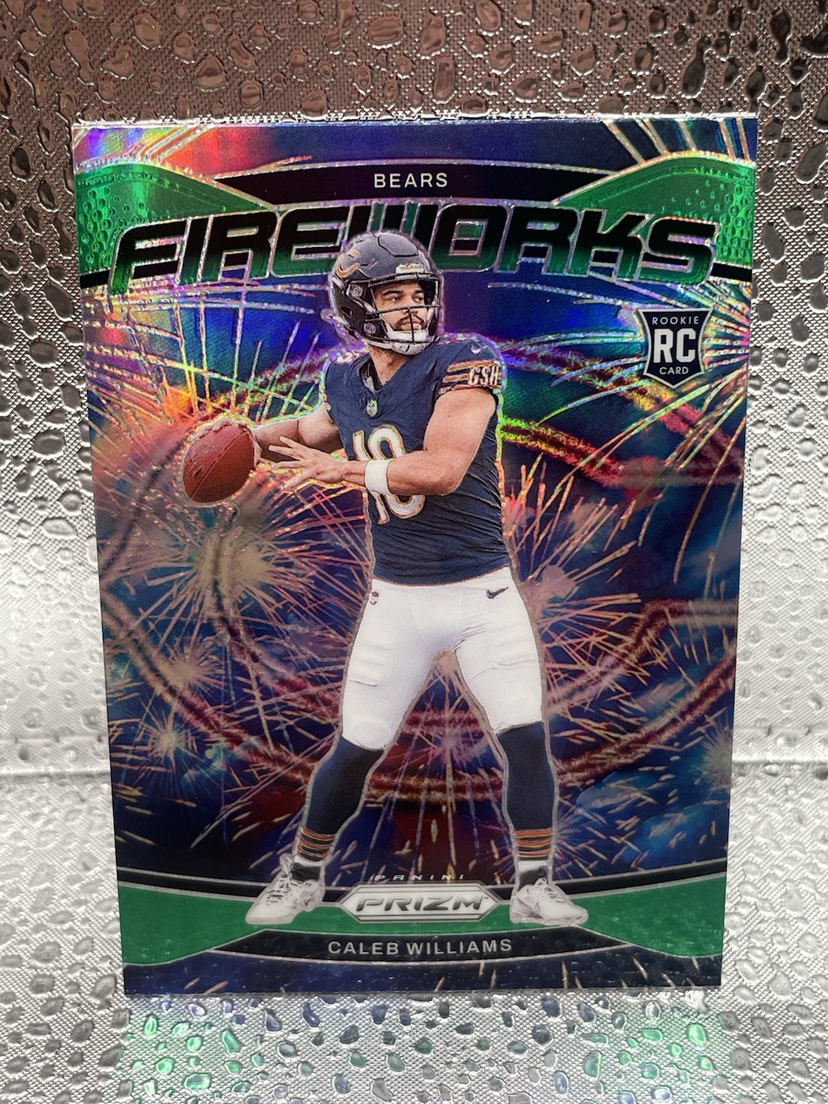 2024 Panini Prizm - Fireworks Caleb Williams #25 Green Prizm (RC)