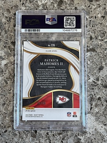 Patrick Mahomes II 2023 Panini Select Red Disco Prizm #’d/49 PSA 10 GEMA COMO NUEVO - Imagen 2 de 2