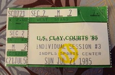VTG Individual Session #3 of The 1985 U.S. Clay Court Championship Ticket Stub