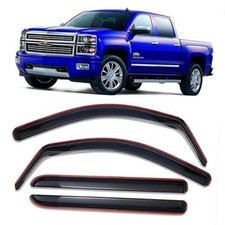 in Channel Window Visors Rain Guards 2014-2018 SILVERADO/GMC Sierra Crew Cab