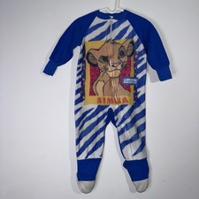 Vintage Disney Lion King Simba Zebra Print Footed Fleece Pajamas 2T