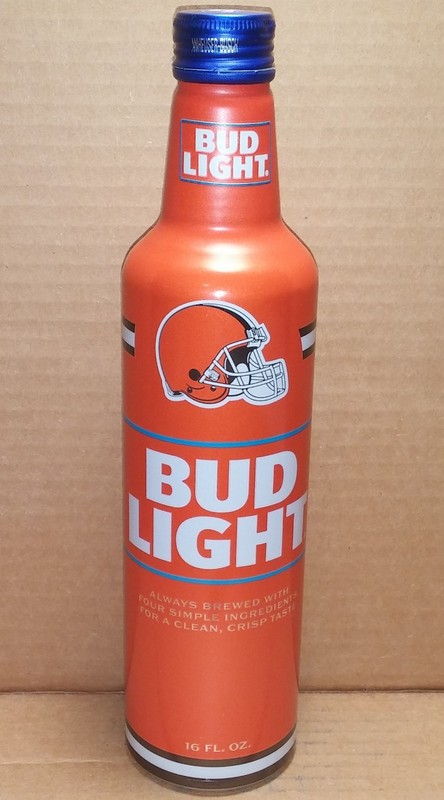 Bud Light Cleveland Browns 16 oz. alum beer bottle 2025 Anheuser-Busch - EMPTY