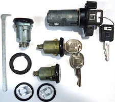 New GM OEM Black Ignition/Doors/Trunk Lock Key Cylinder Set With Keys To Match