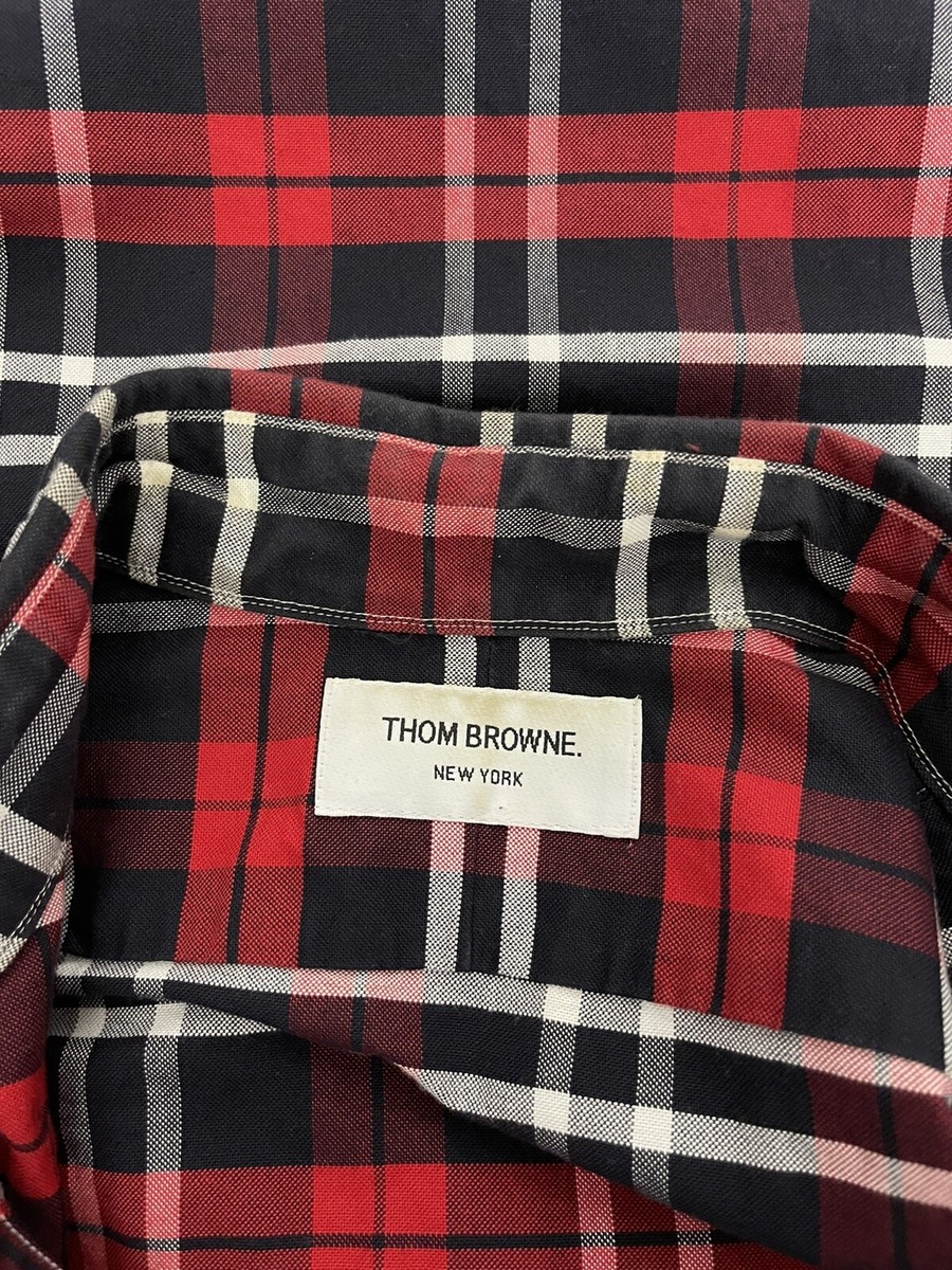 Thom Browne 2 Red Black Checkered Shirt Long Sleeve Oxford Thom Browne 2 Red Black Checkered Shirt Long Sleeve Oxford