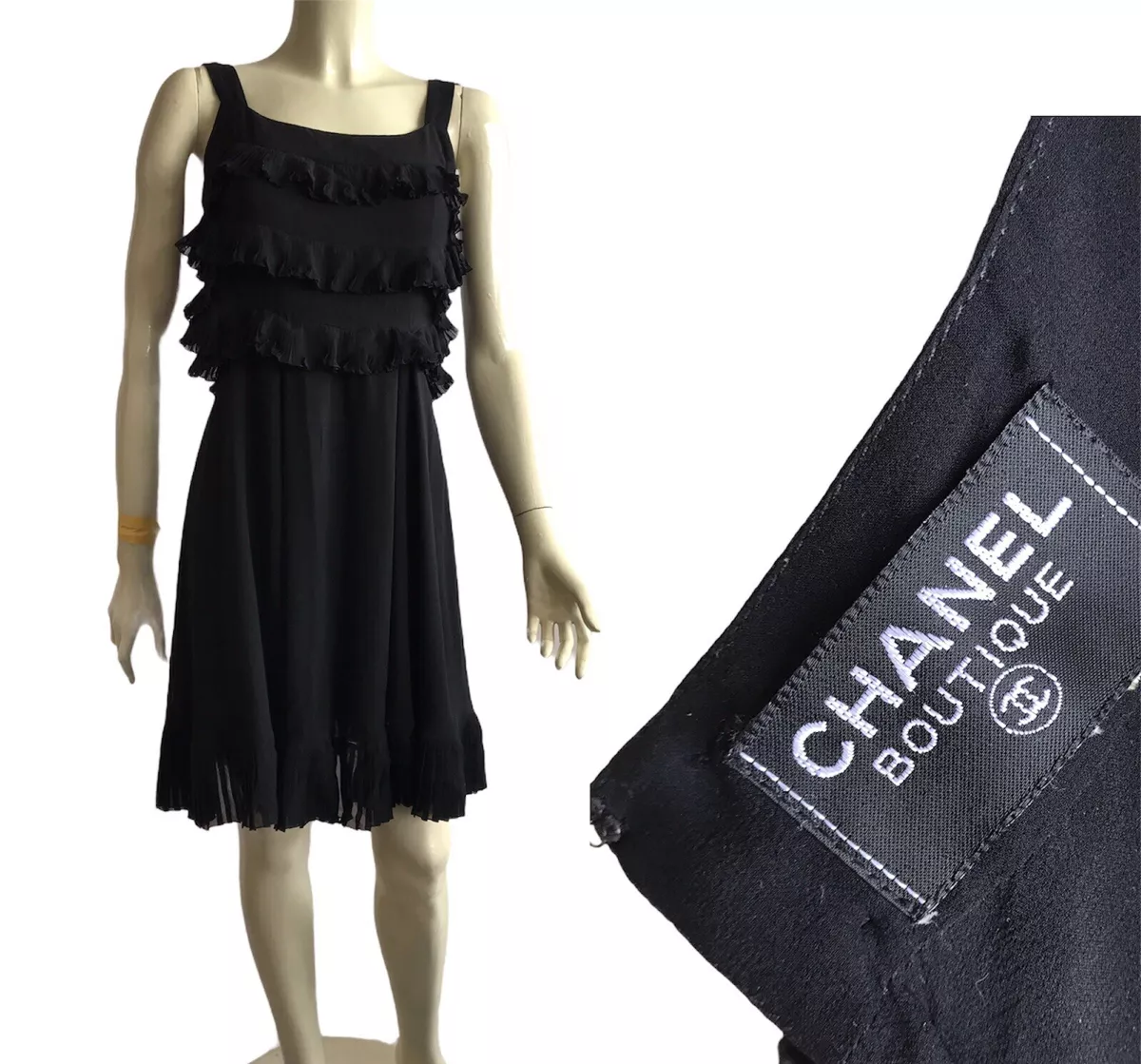 Chanel vintage silk dress , Chanel boutique little black dress