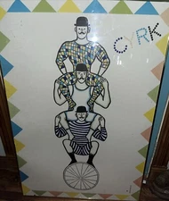 TWO Rare Vintage Polish CYRK Posters Framed Under Plexiglass -