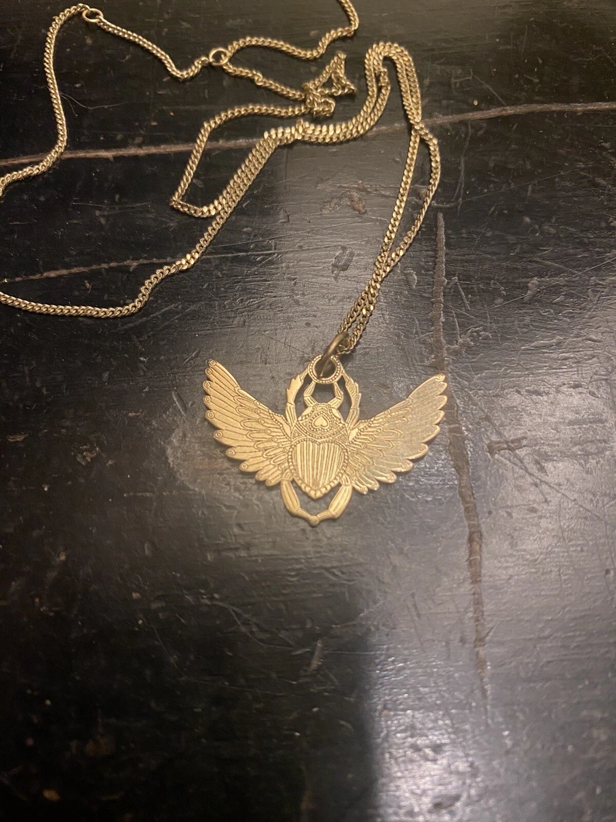 Gold clearance scarab necklace