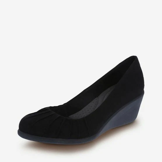 Dexflex Comfort Women s Bristol Black Wedge Heel Sandal Shoes 8.5 11 Medium