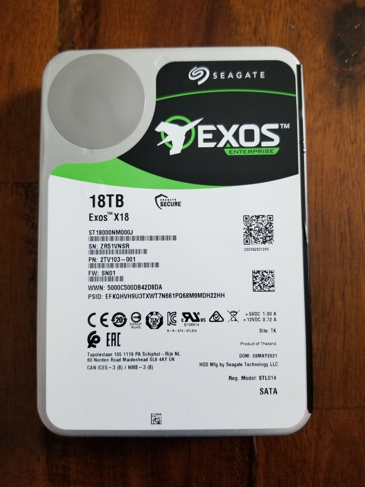 Seagate Exos X18 (7200RPM, 3.5-inch) 18TB Internal Hard Drive